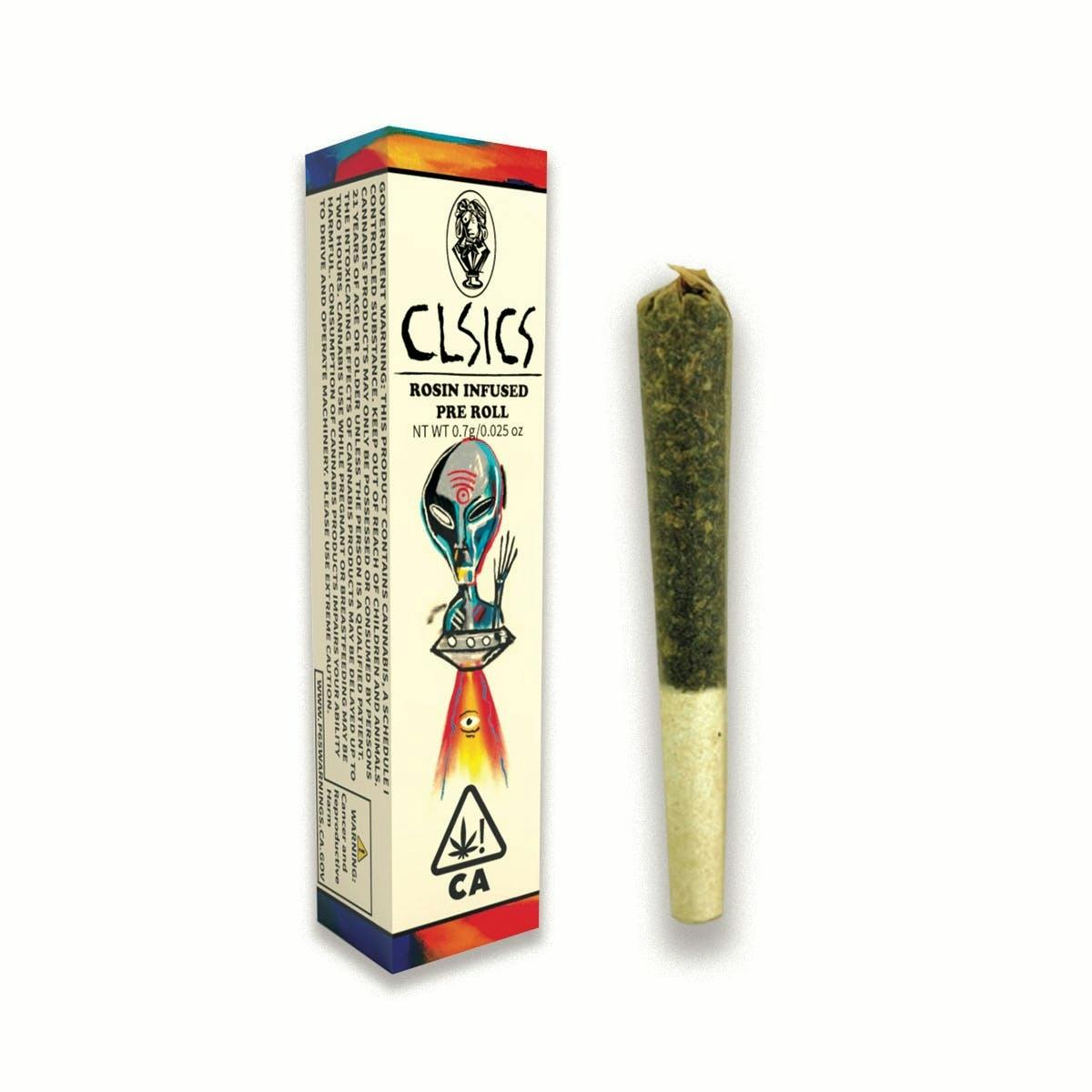 Lemon Kush Flower x Mendo Breath Rosin | Infused 1.3g Pre-Roll | CLSICS